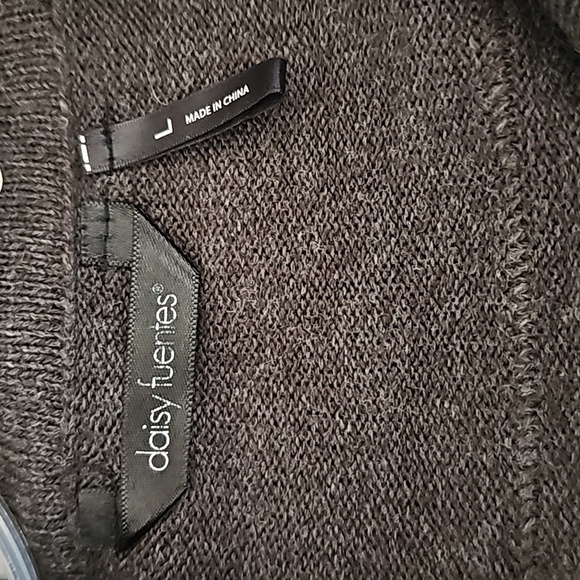 Daisy Fuentes Charcoal Heather Cowl Neck Tunic Sweater Dress L - Picture 6 of 7